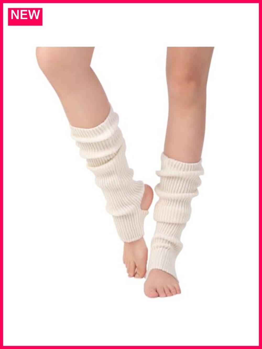 Acrylic Knit Stirrup Leg Warmers Women Winter Dance Yoga